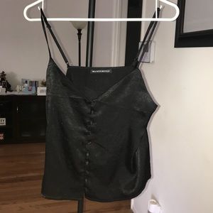 Black silk button up Brandy Melville shirt